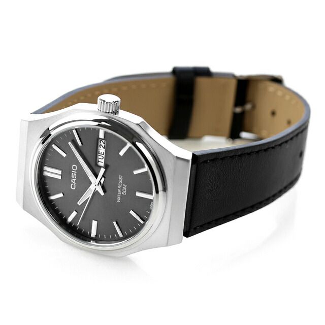 Casio Standard Series MTP-E735L-8AVDF Men's Watch with Dark Gray Dial and Leather Band — Japan Import