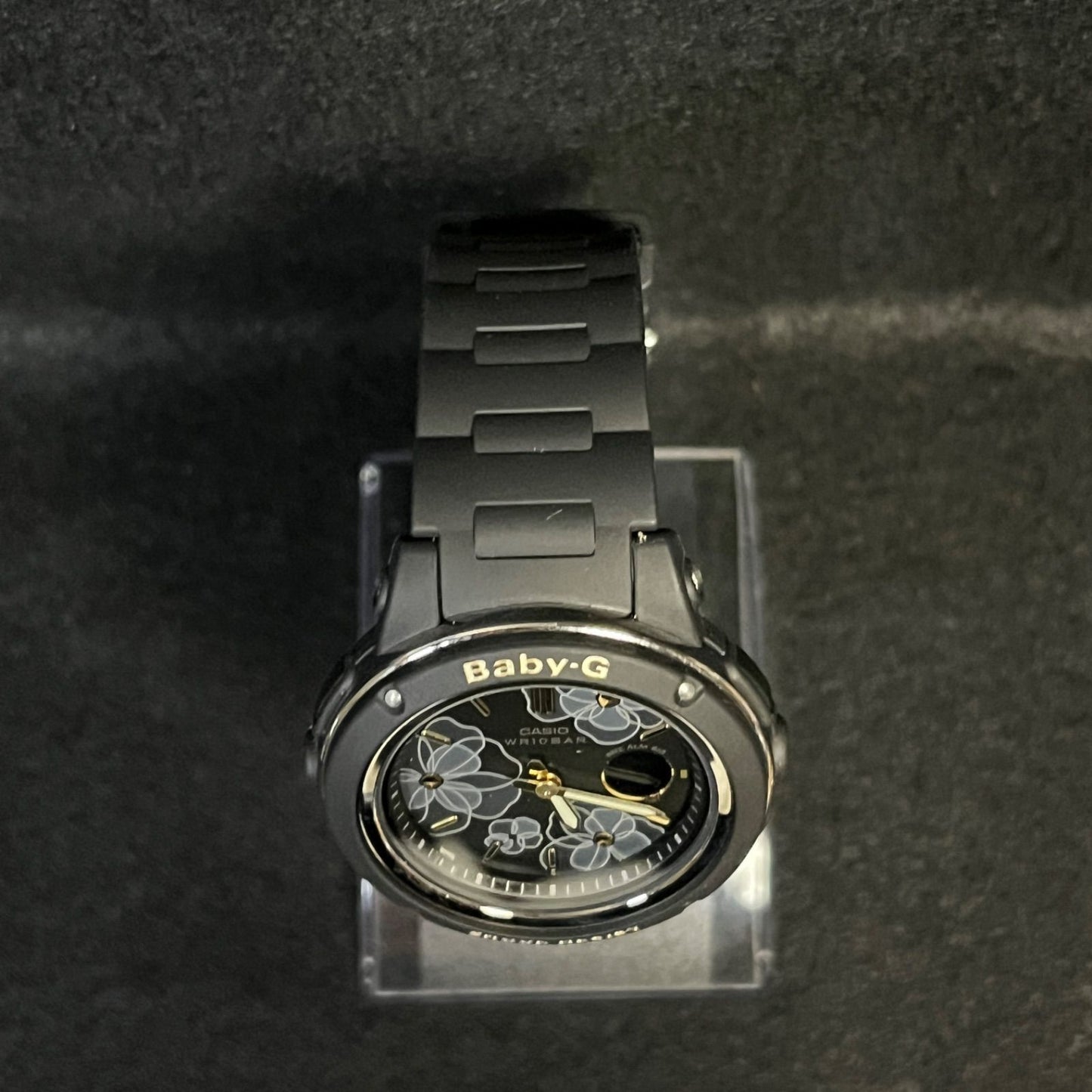 Casio Baby-G BGA-150FL Digital Watch with Black Flower Pattern Tested & Working — Japan Import