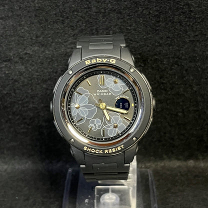 Casio Baby-G BGA-150FL Digital Watch with Black Flower Pattern Tested & Working — Japan Import