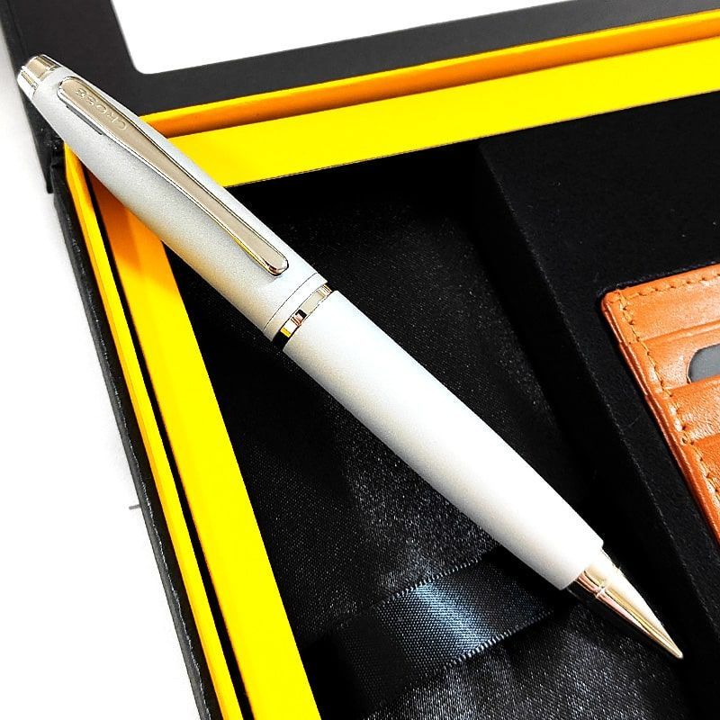 Cross Calais Twist Ballpoint Pen & Card Case Gift Set with Special Box — Japan Import