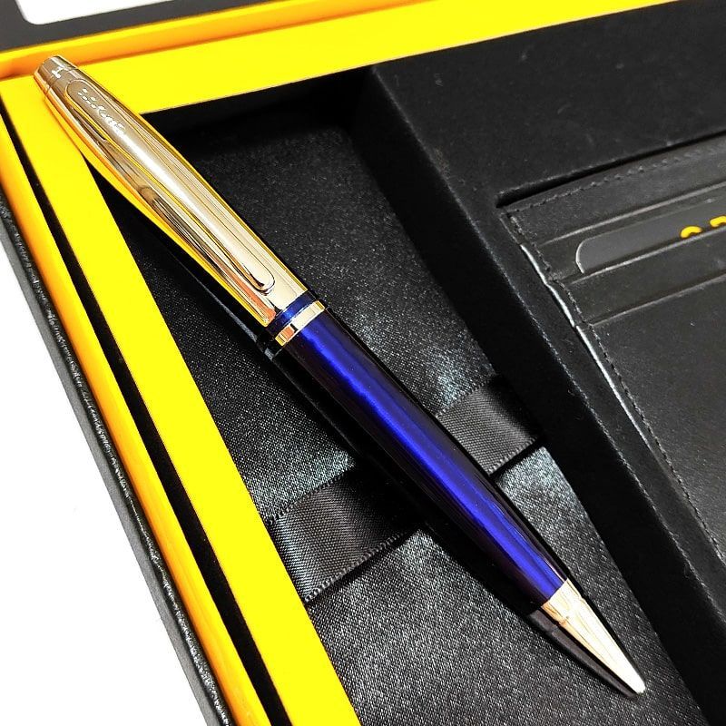 Cross Calais Ballpoint Pen Gift Set with Card Case — Japan Import