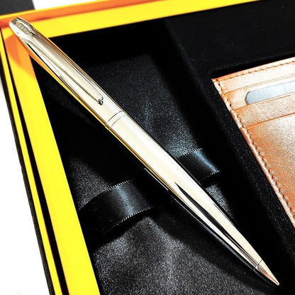 Cross ATX Gift Set with Card Case Silver Twist Ballpoint Pen — Japan Import