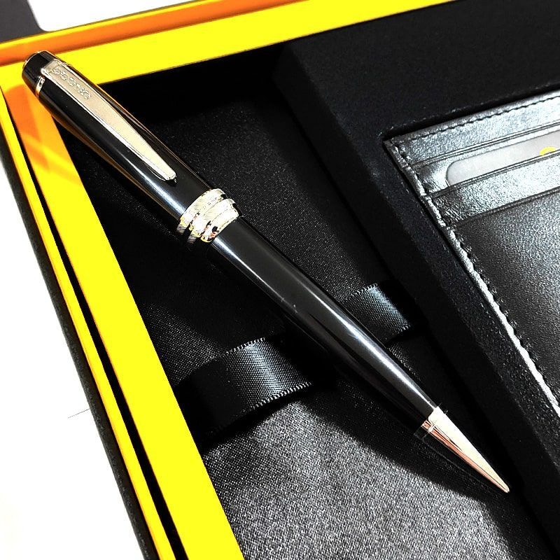 Cross Bailey Black Ballpoint Pen with Card Case and Gift Box — Japan Import
