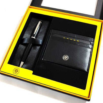 Cross Bailey Black Ballpoint Pen with Card Case and Gift Box — Japan Import