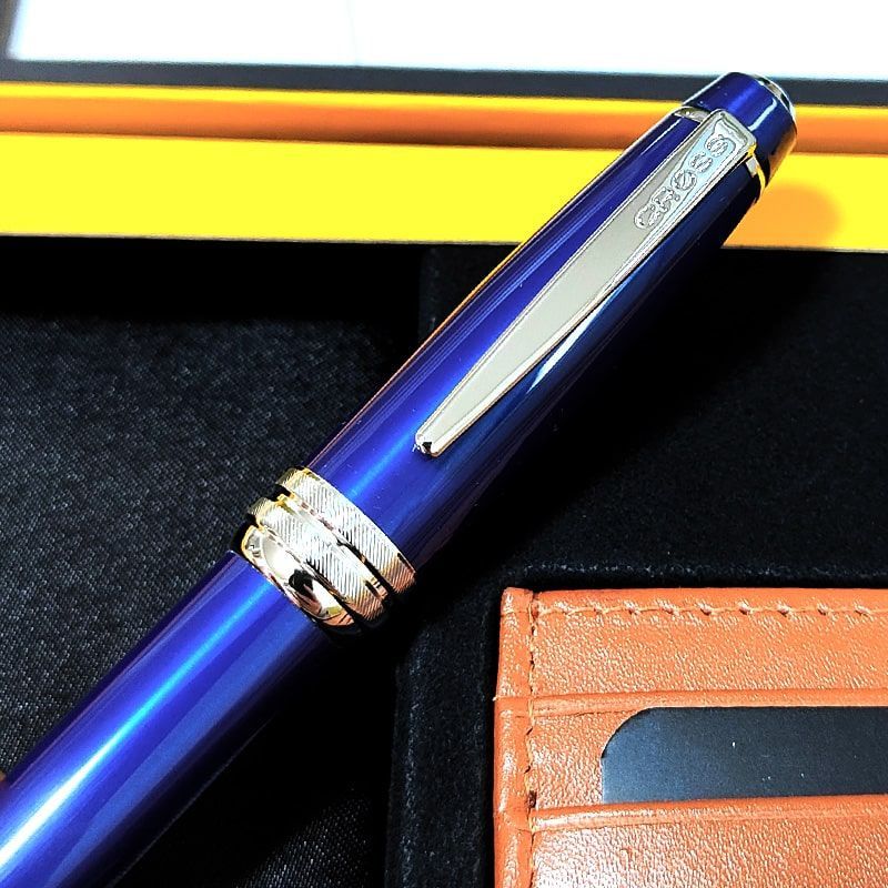 Cross Bailey Ballpoint Pen and Card Case Gift Set — Blue, Stylish, High-Quality Japan Import