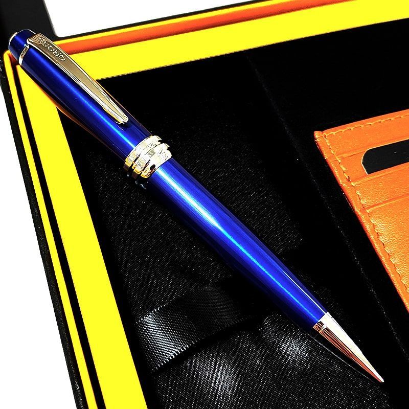 Cross Bailey Ballpoint Pen and Card Case Gift Set — Blue, Stylish, High-Quality Japan Import