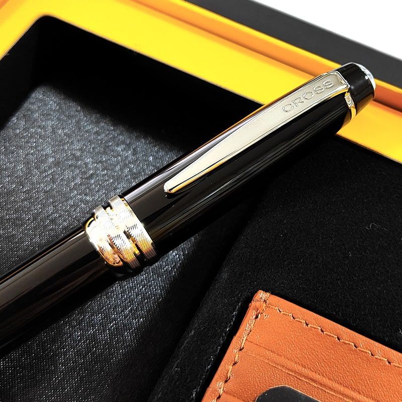Cross Bailey Black Gift Set with Card Case and Box by Cross