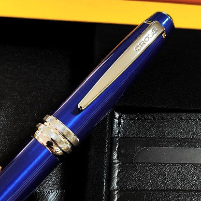 Cross Bailey Blue Ballpoint Pen Gift Set with Card Case and Special Box — Japan Import