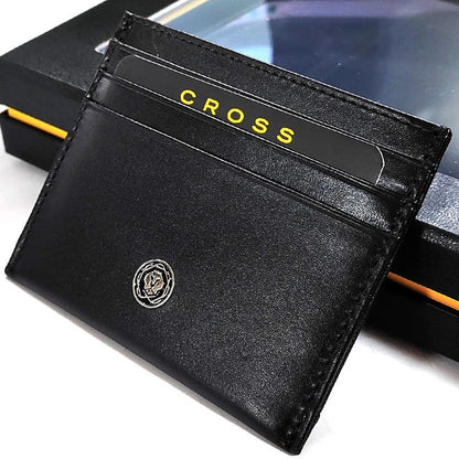 Cross ATX Series Gift Set with Card Case, Black Twist Ballpoint Pen — Japan Import