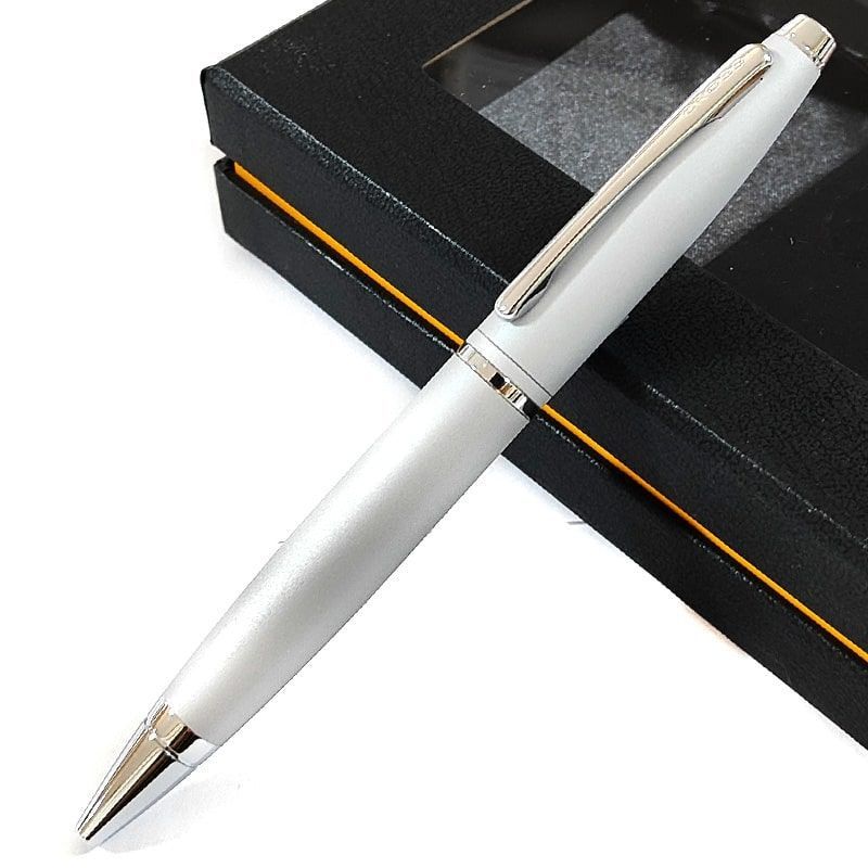 Cross Calais Twist Ballpoint Pen with Card Case Box Gift Set Silver Brand
