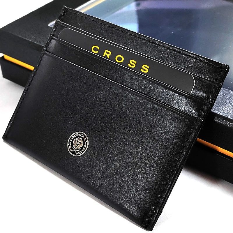 Cross Calais Twist Ballpoint Pen with Card Case Box Gift Set Silver Brand