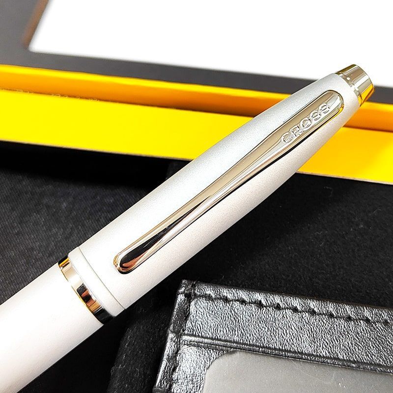 Cross Calais Twist Ballpoint Pen with Card Case Box Gift Set Silver Brand