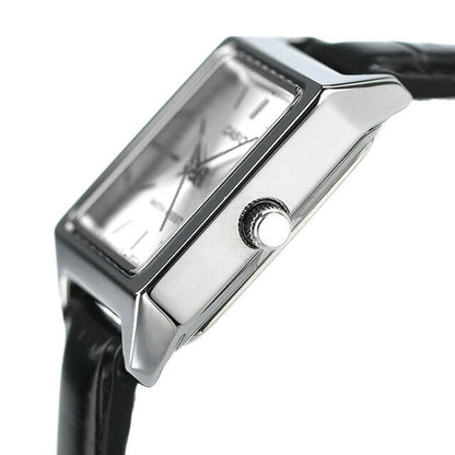 Casio LTP-V007L-7E1DF Quartz Wristwatch for Women with Silver Dial and Black Leather Band — Japan Import