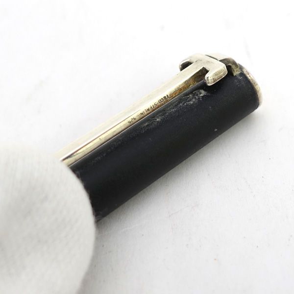 Tiffany & Co. T Clip Silver 925 Black Slim Twist Ballpoint Pen & Writing Instruments