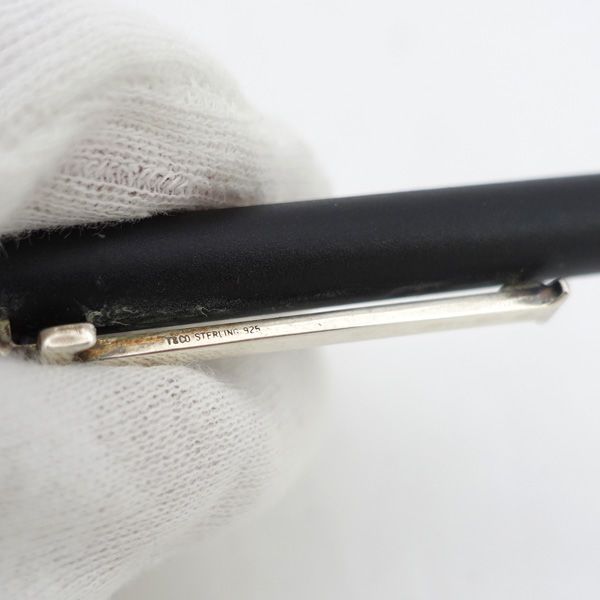 Tiffany & Co. T Clip Silver 925 Black Slim Twist Ballpoint Pen & Writing Instruments