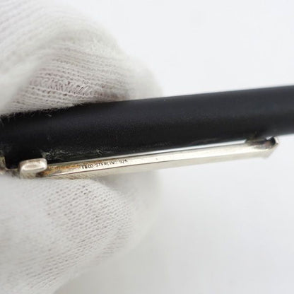 Tiffany & Co. T Clip Silver 925 Black Slim Twist Ballpoint Pen & Writing Instruments
