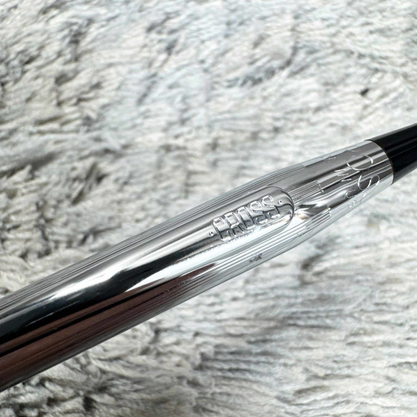 Cross Twist ballpoint pen with blue ink, Japan import, showing small scratches and twist-style design