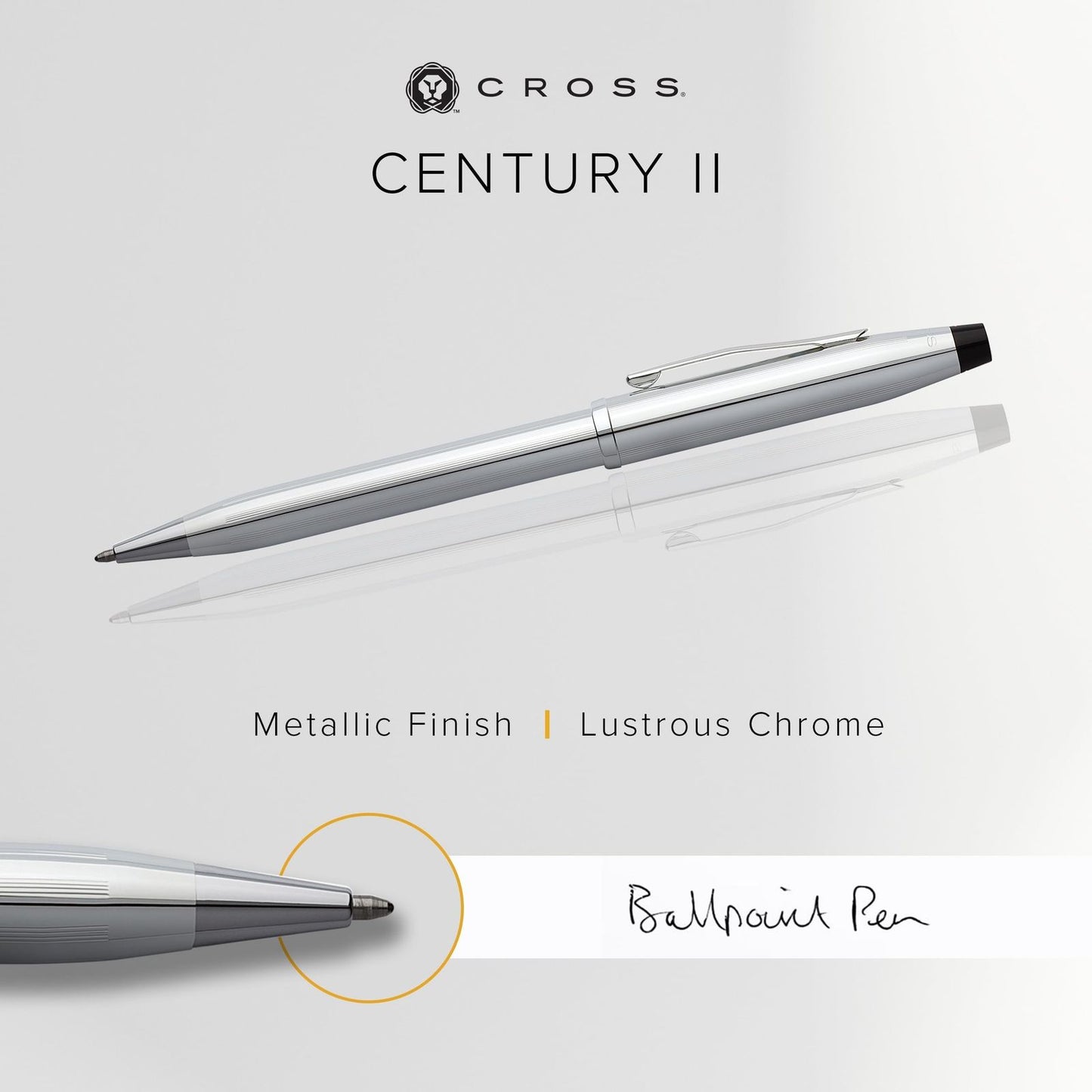 Cross Century II Ballpoint Pen with Silver Finish — Japan Import