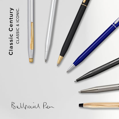 Cross Classic Century Chrome Premium Gift Box with Gift Shoppers High-End Oil-Based Ballpoint Pen Medium Point Gift for Fathers Da