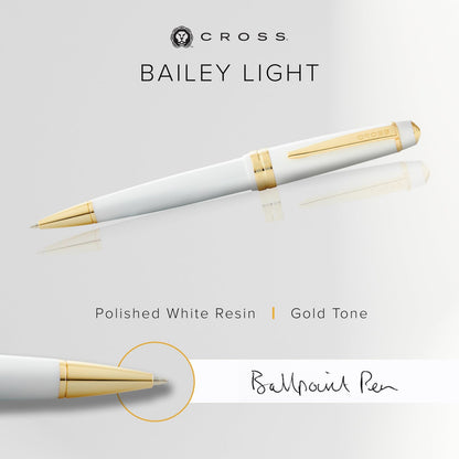 Cross Bailey Light White Gold Plated Ballpoint Pen NAT0742-10 — Japan Import