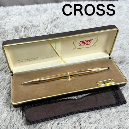 Cross 14KT gold twist mechanical pencil with slight scratches and light stains shown with its case