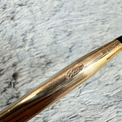 Cross 14KT gold twist mechanical pencil with slight scratches and light stains shown with its case