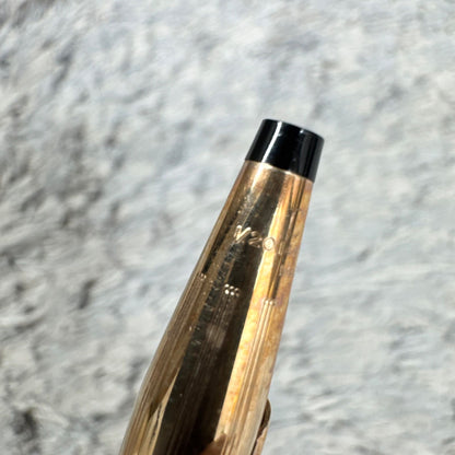 Cross 14KT gold twist mechanical pencil with slight scratches and light stains shown with its case