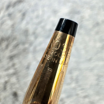 Cross 14KT gold twist mechanical pencil with slight scratches and light stains shown with its case