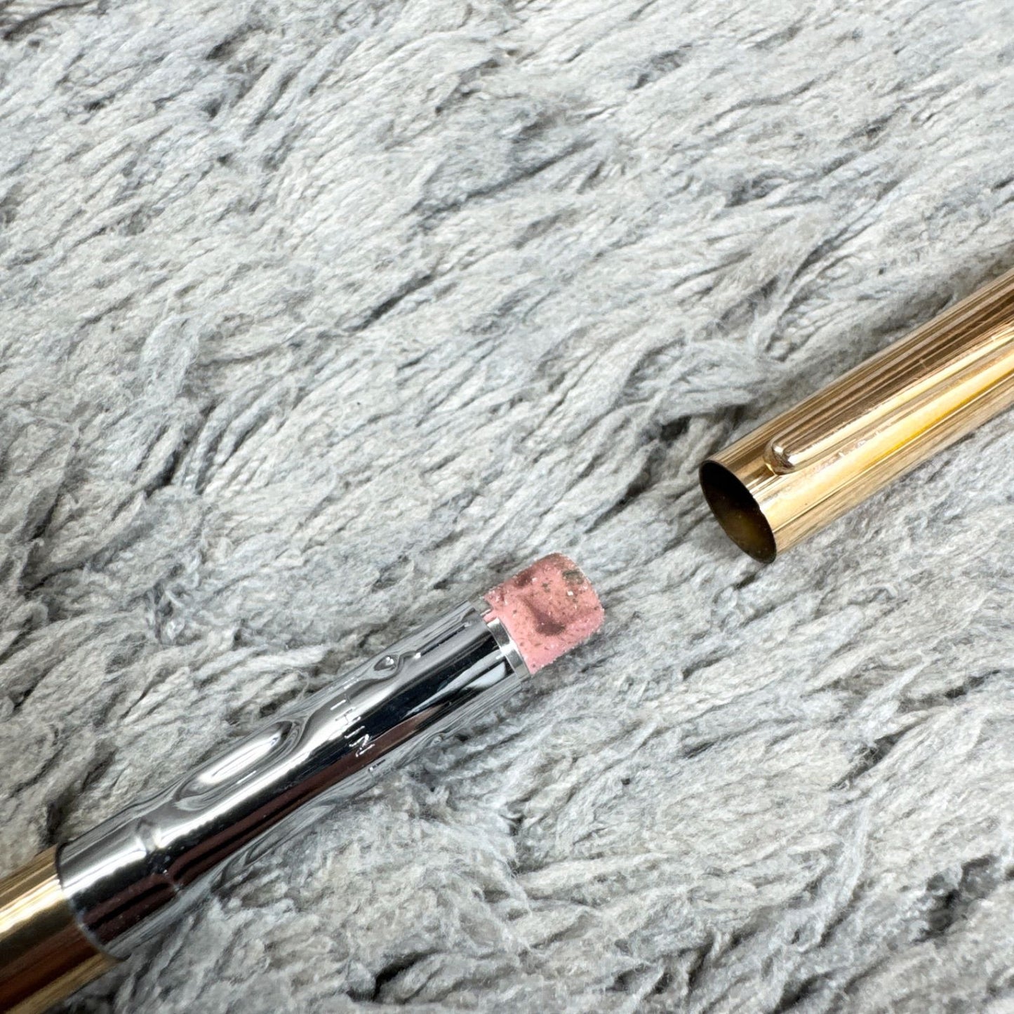 Cross 14KT gold twist mechanical pencil with slight scratches and light stains shown with its case