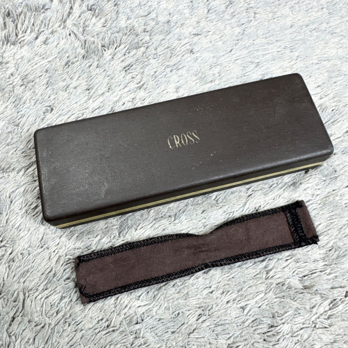 Cross 14KT gold twist mechanical pencil with slight scratches and light stains shown with its case