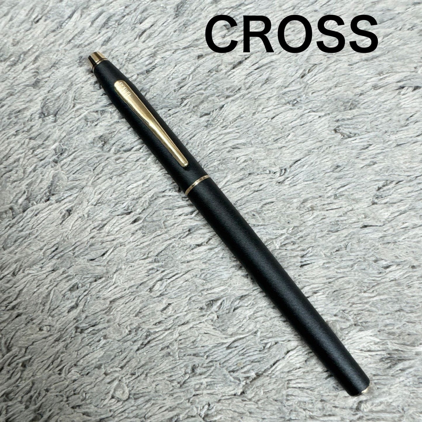 Cross XF fountain pen in matte black finish with gold clip, Japanese import