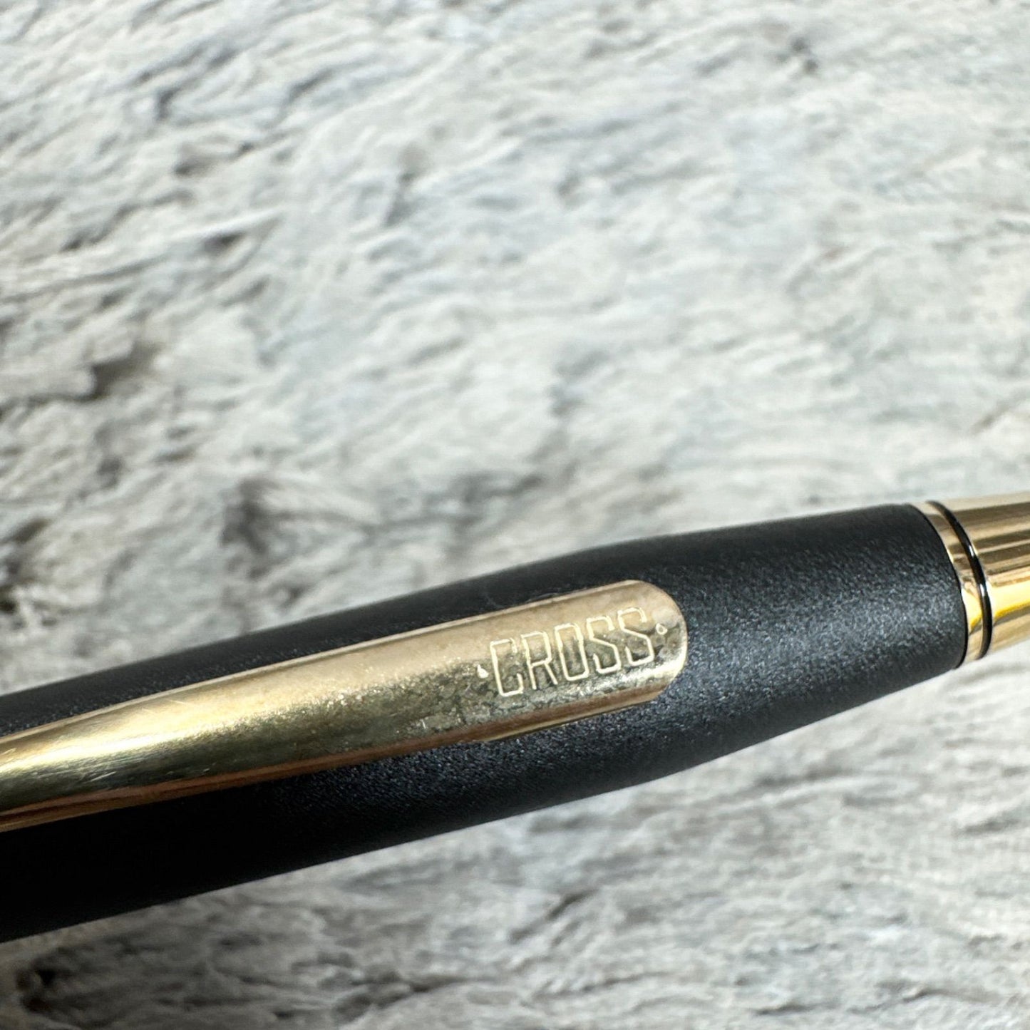 Cross XF fountain pen in matte black finish with gold clip, Japanese import