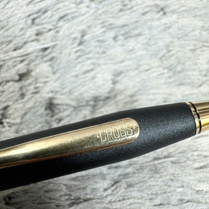 Cross XF fountain pen in matte black finish with gold clip, Japanese import