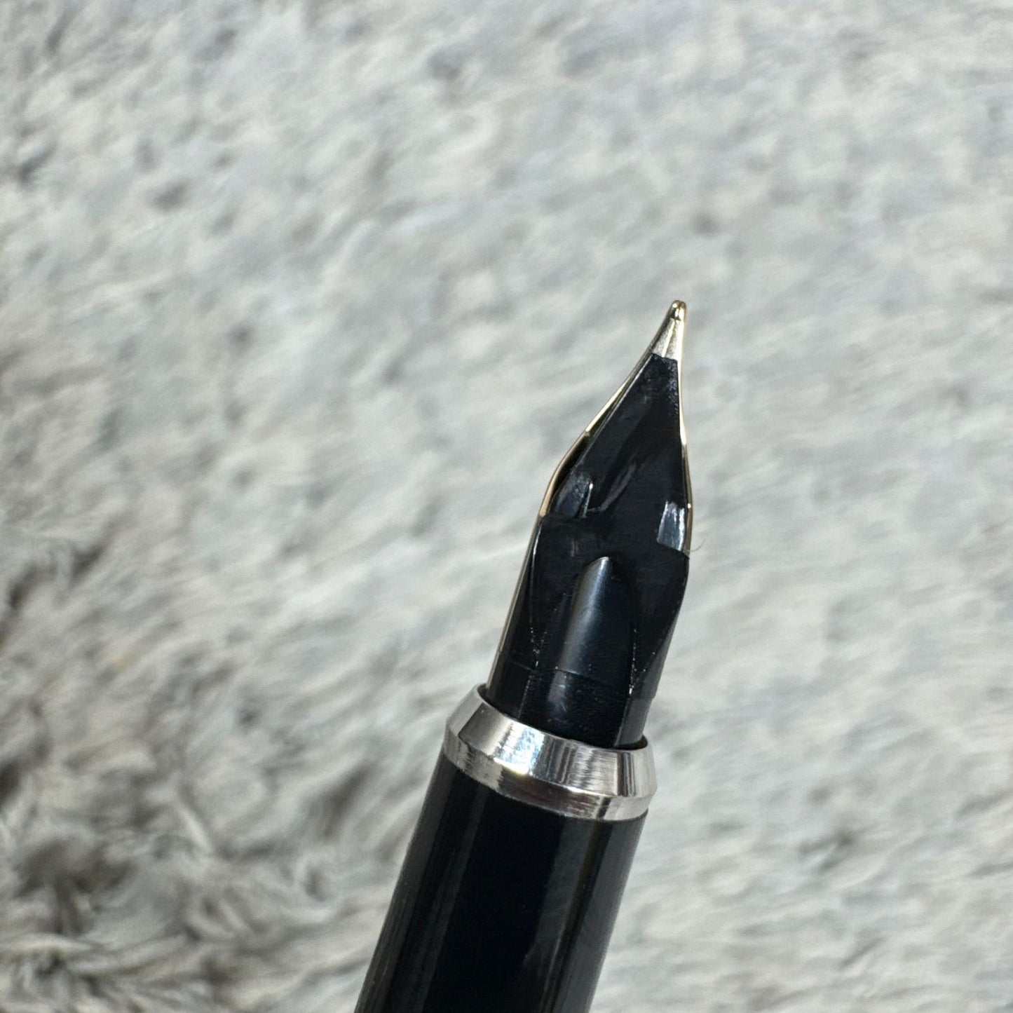 Cross XF fountain pen in matte black finish with gold clip, Japanese import