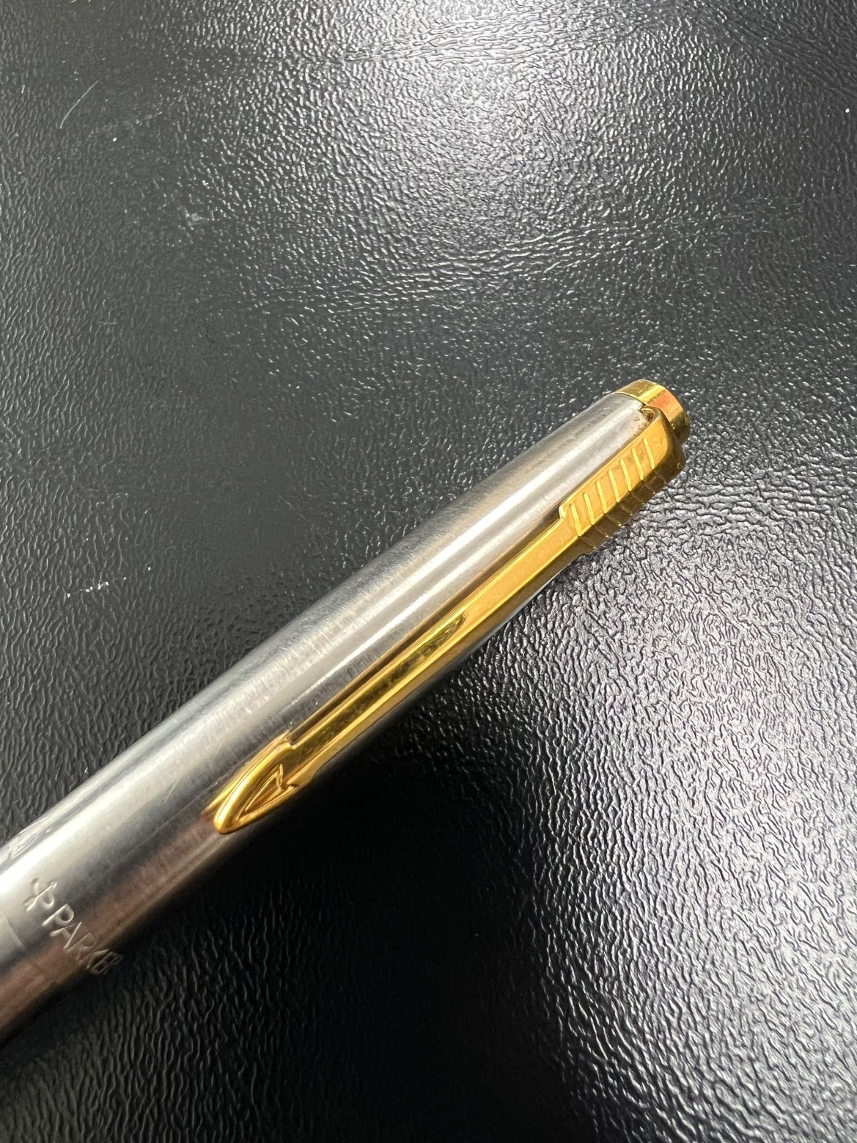 Parker 45 and Cross Classic Century vintage ballpoint pen set with silver metal and chrome finish
