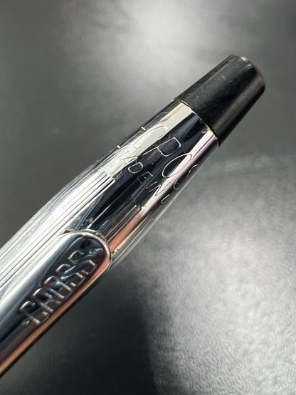 Parker 45 and Cross Classic Century vintage ballpoint pen set with silver metal and chrome finish