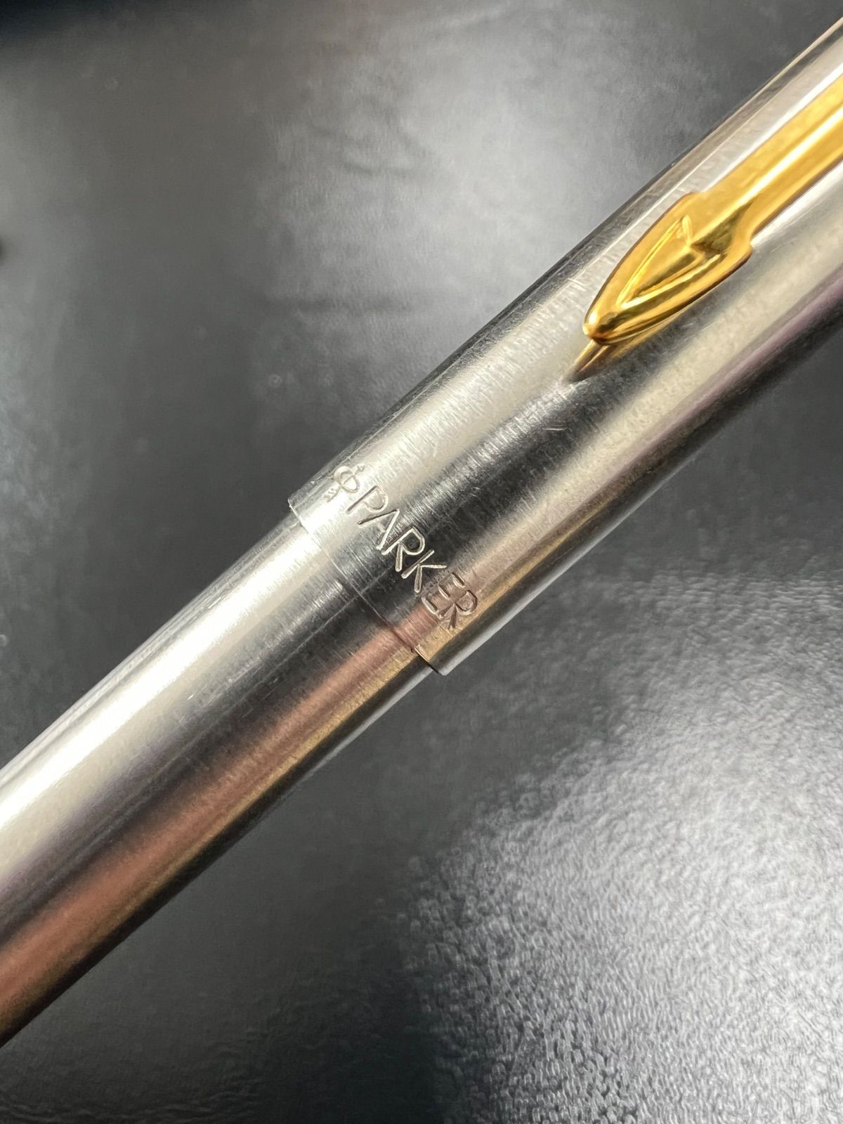 Parker 45 and Cross Classic Century vintage ballpoint pen set with silver metal and chrome finish