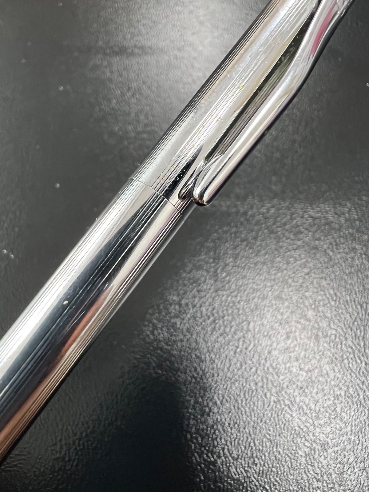 Parker 45 and Cross Classic Century vintage ballpoint pen set with silver metal and chrome finish