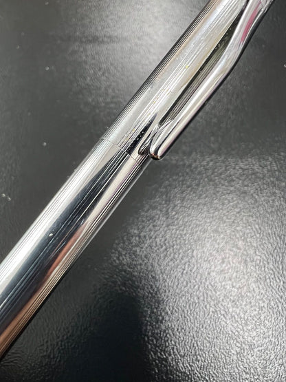 Parker 45 and Cross Classic Century vintage ballpoint pen set with silver metal and chrome finish