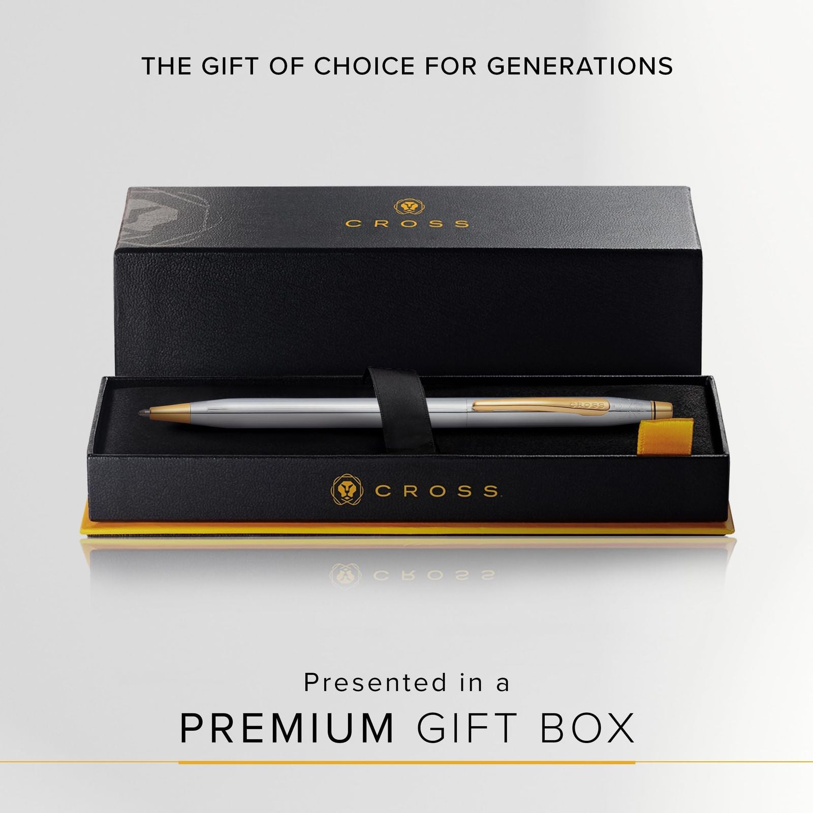 Cross Classic Century Medalist silver oil-based ballpoint pen with medium tip in premium gift box and gift shipper