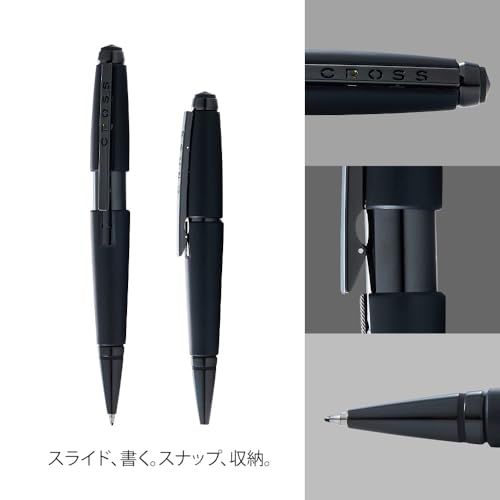 Cross NAT0555-11 capless rollerball pen with matte black lacquer finish and punch-out logo clip