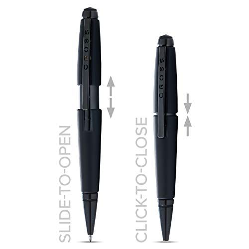 Cross NAT0555-11 capless rollerball pen with matte black lacquer finish and punch-out logo clip