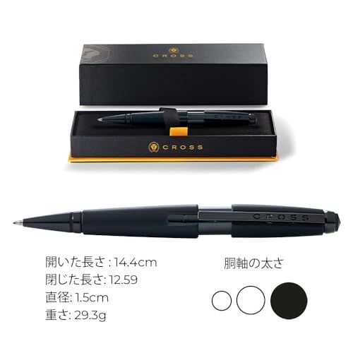 Cross NAT0555-11 capless rollerball pen with matte black lacquer finish and punch-out logo clip