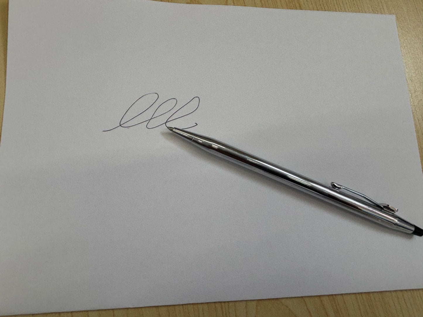 Used Cross silver ballpoint pen with McDonald's logo and included case from Japan