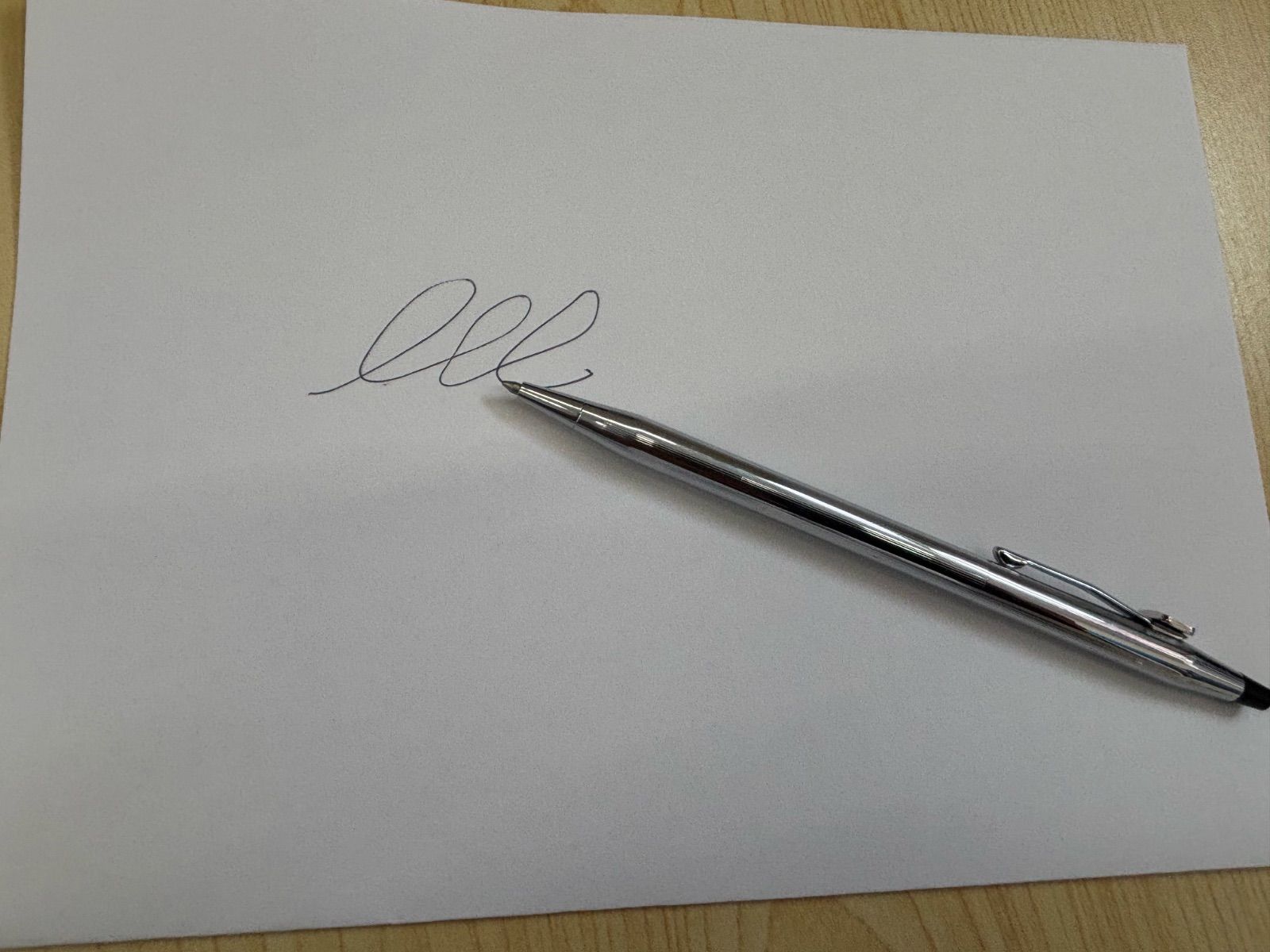 Used Cross silver ballpoint pen with McDonald's logo and included case from Japan