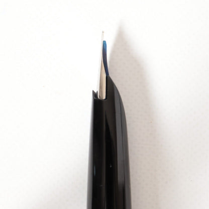 Pilot Elite Crosshatch short fountain pen in black and silver with 18K gold nib, vintage 1975 model