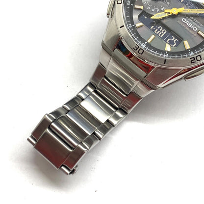 Casio Digital Analog Combination Watch Model WVA-M650 Black Stainless Steel