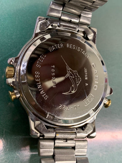 Casio World Time Data Bank R6-5539 Model AD-722 Used Watch with Black Dial — Japan Import