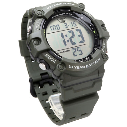 Casio A-1500WHX-3A Digital Resin Watch with Olive Green Band — Japan Import