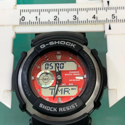 Casio G-300 Model Digital Watch with Red Dial and Battery Movement — Japan Import